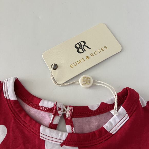 NEW Bums & Roses Bamboo Heart Ruffle Dress - Picture 3 of 6